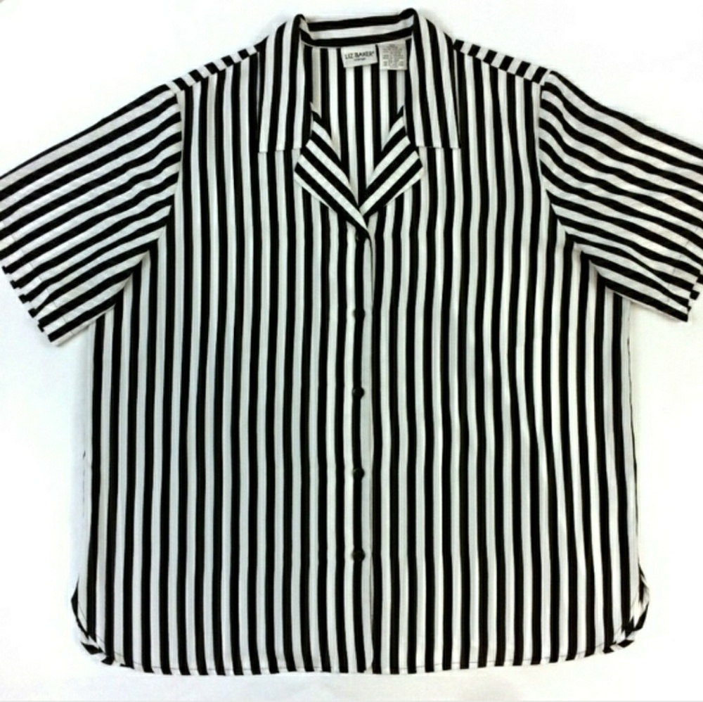 Liz Baker striped button down shirt